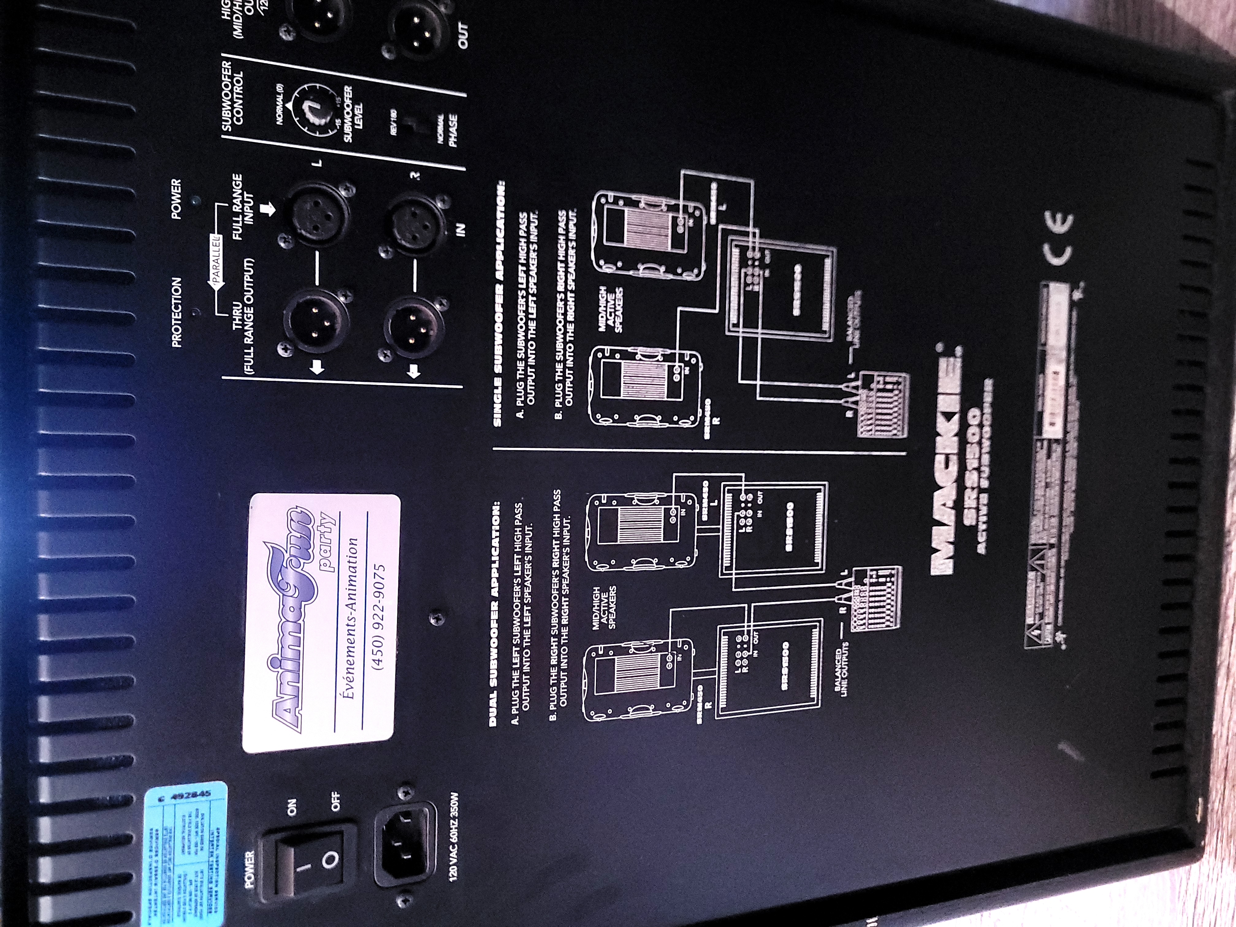 Mackie Subwoofer - Vue latérale